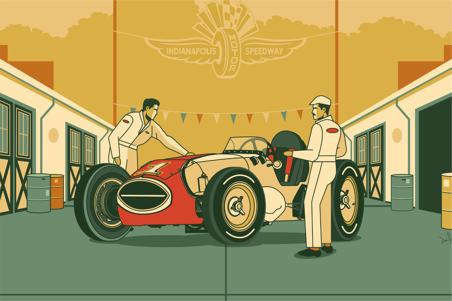 Indy 500 art print – Indianapolis Motor Speedway® vintage racing poster by PayneCraft