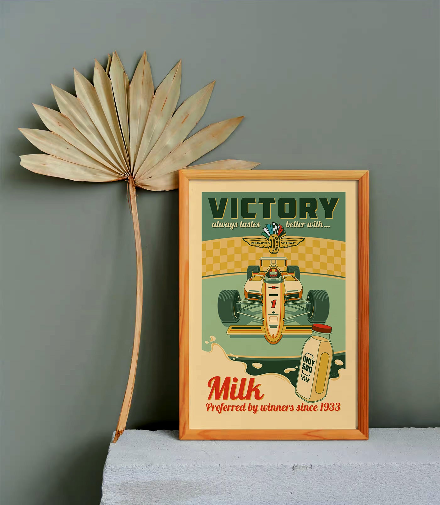 Indy 500 art print – Indianapolis Motor Speedway vintage racing poster by PayneCraft