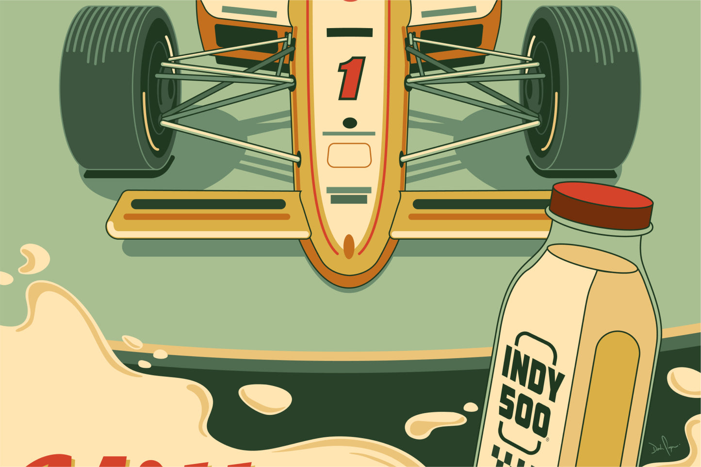 Indianapolis Motor Speedway® "Victory taste better with Milk" Indianapolis 500® Retro Wall Art Print