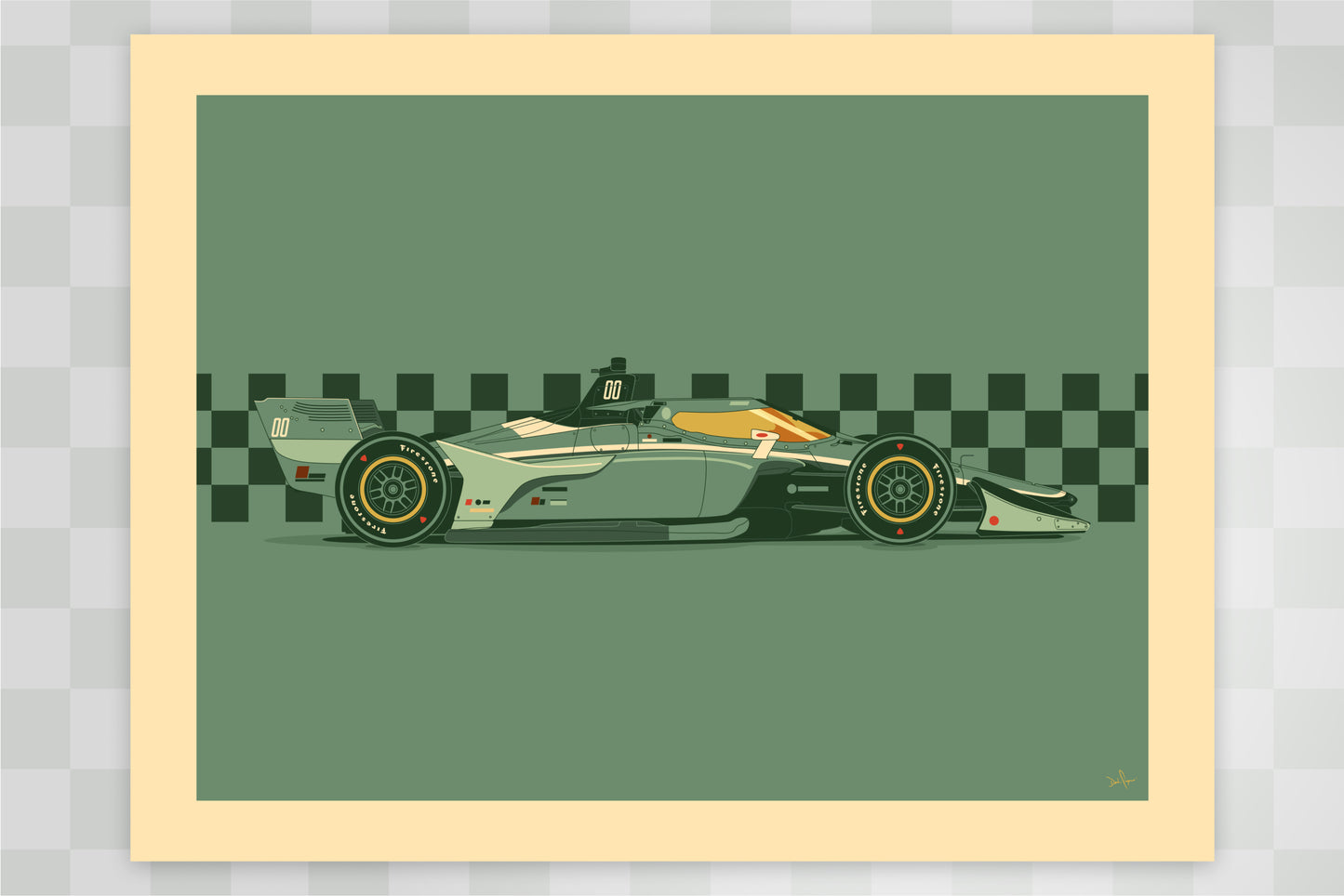 Indy 500 art print – Indianapolis Motor Speedway vintage racing poster by PayneCraft