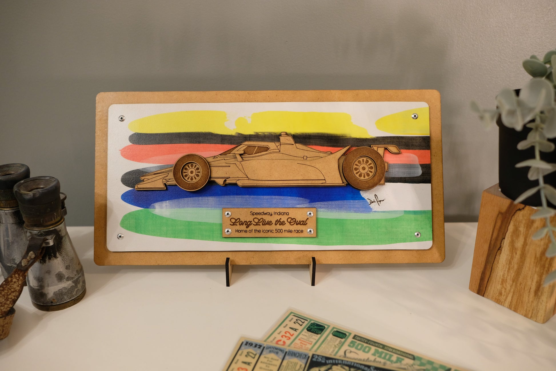 Indy 500 3D wood art – Indianapolis Motor Speedway decor by PayneCraft