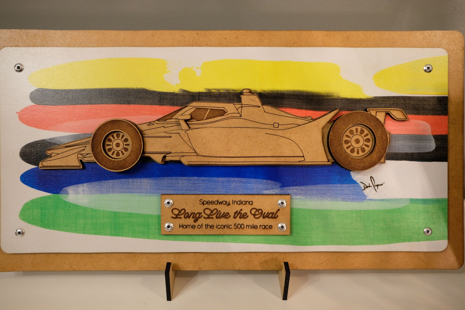 Indy 500 3D wood art – Indianapolis Motor Speedway decor by PayneCraft