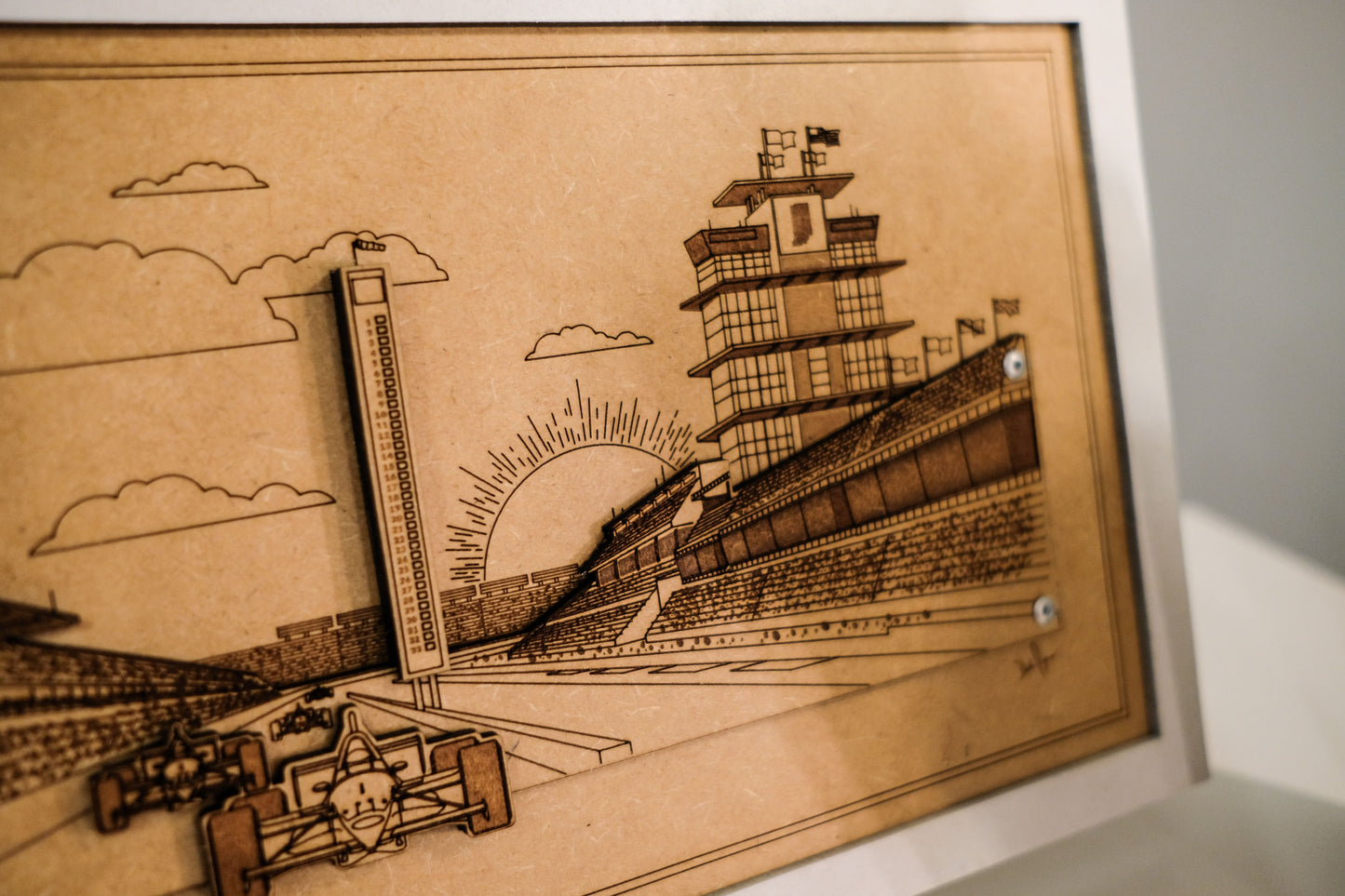 Indy 500 3D wood art – Indianapolis Motor Speedway decor by PayneCraft