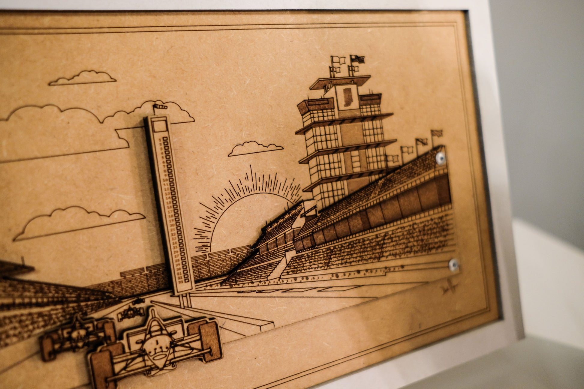 Indy 500 3D wood art – Indianapolis Motor Speedway decor by PayneCraft