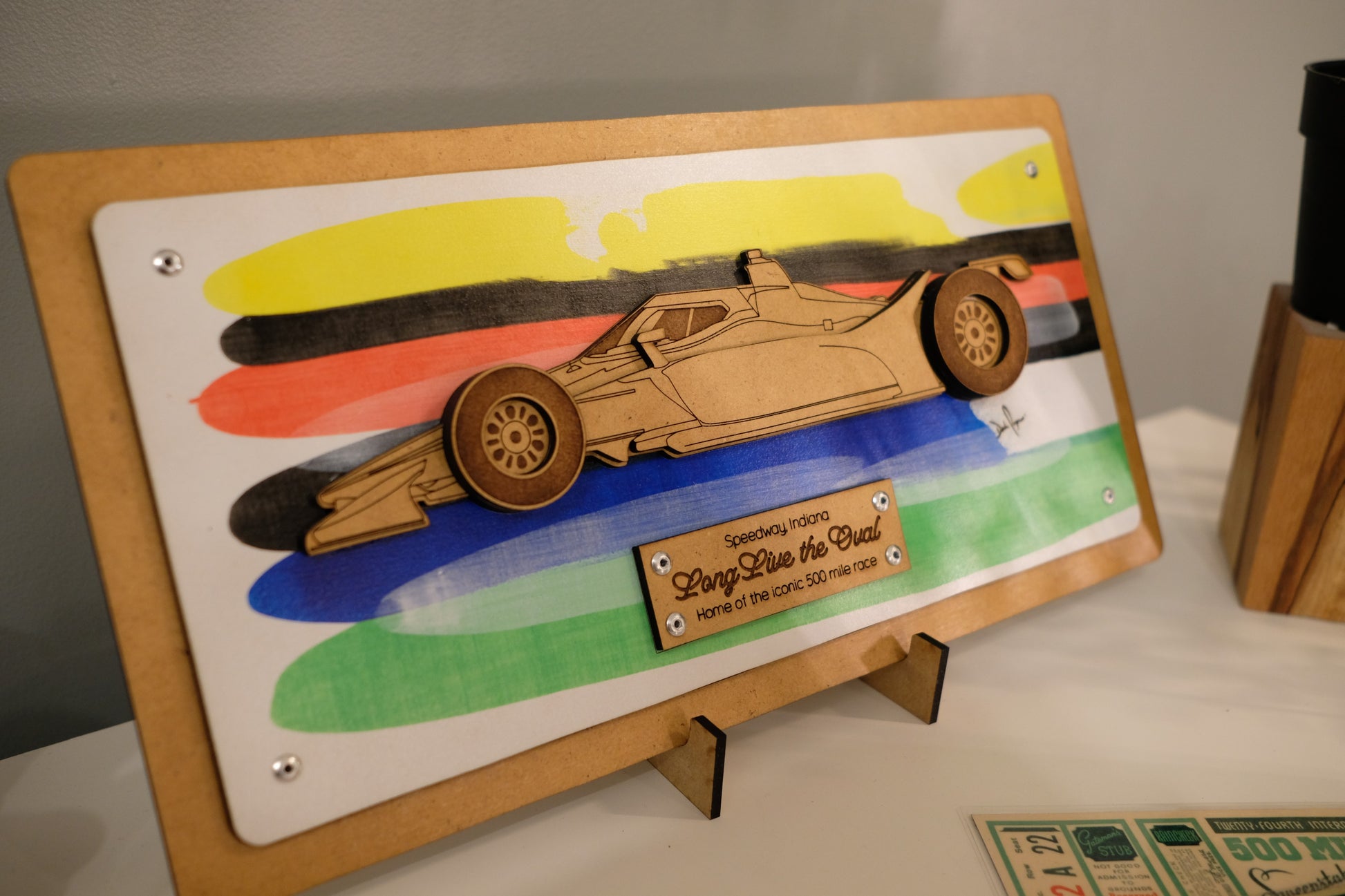 Indy 500 3D wood art – Indianapolis Motor Speedway decor by PayneCraft