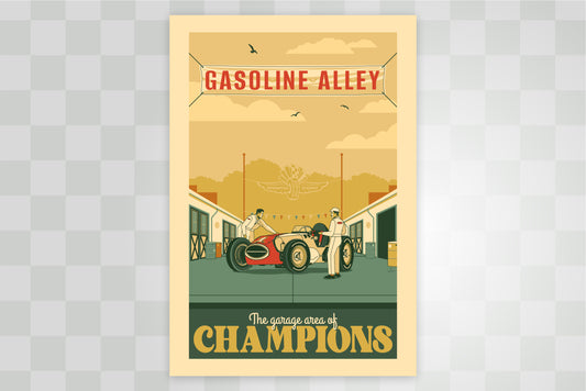 Indy 500 art print – Indianapolis Motor Speedway vintage racing poster by PayneCraft