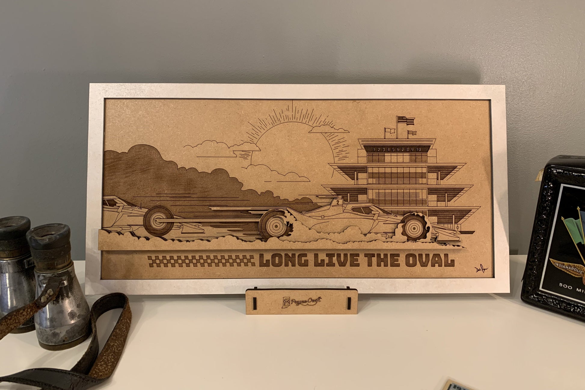 Indy 500 3D wood art – Indianapolis Motor Speedway decor by PayneCraft