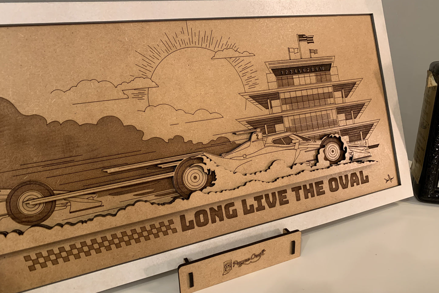 Indy 500 3D wood art – Indianapolis Motor Speedway decor by PayneCraft