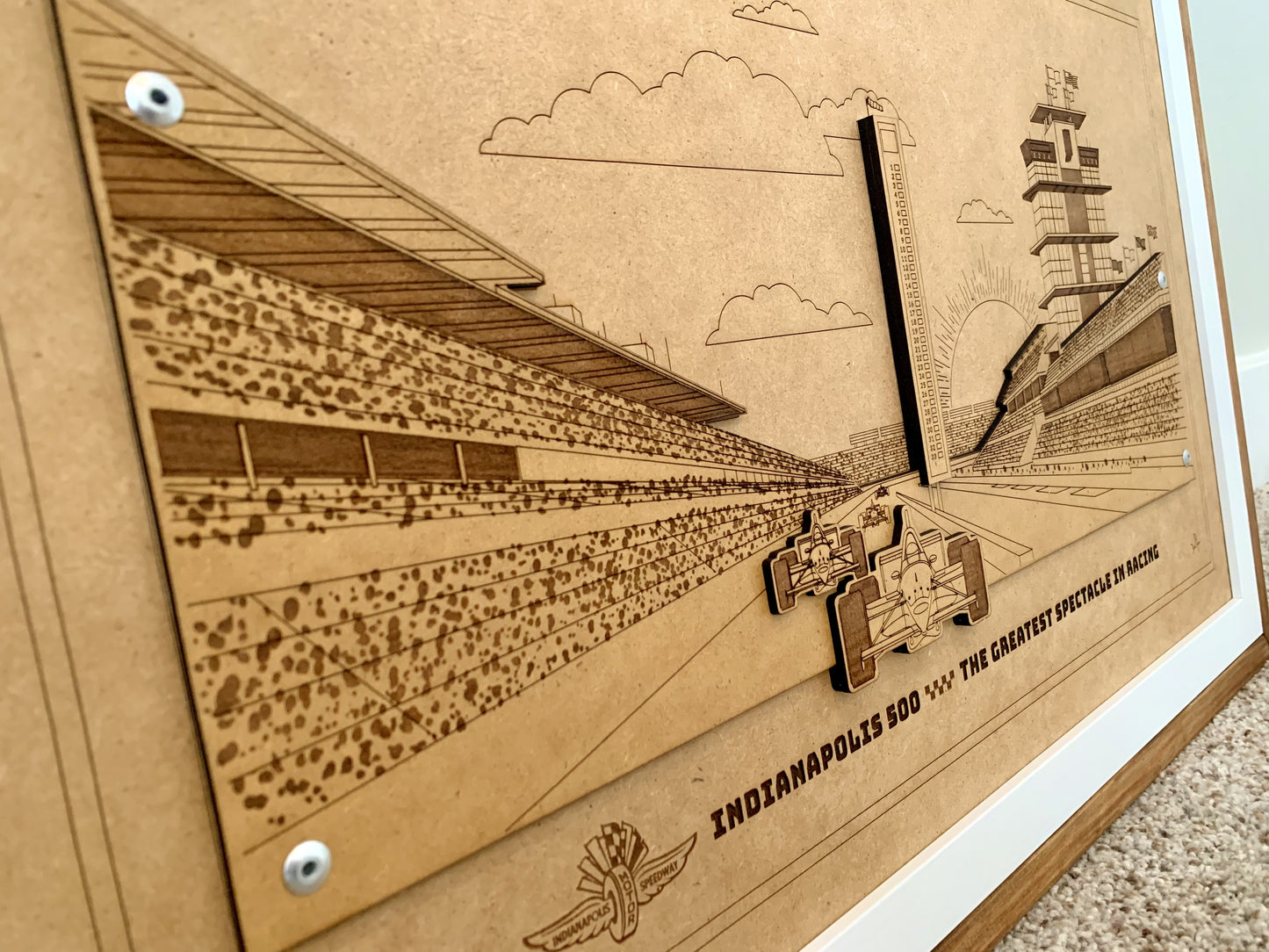 Indy 500 3D wood art – Indianapolis Motor Speedway decor by PayneCraft