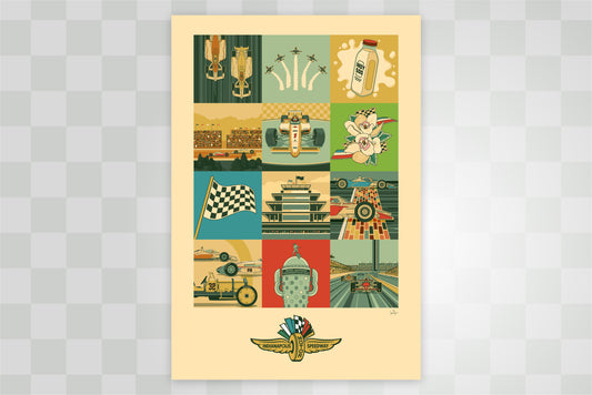 Indy 500 art print – Indianapolis Motor Speedway vintage racing poster by PayneCraft