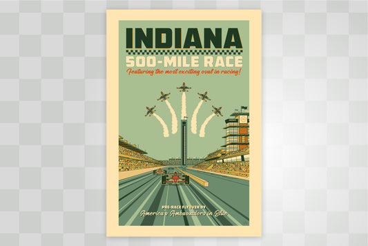 Indy 500 art print – Indianapolis Motor Speedway vintage racing poster by PayneCraft