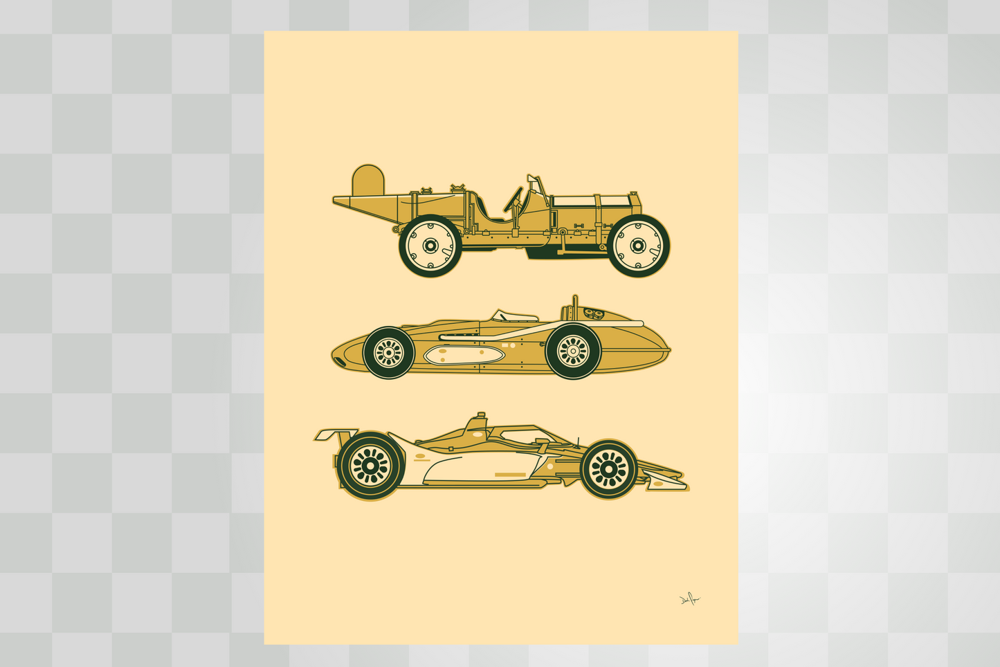 Classic IndyCar® Eras Print – Minimal Modern Racing Art by PayneCraft