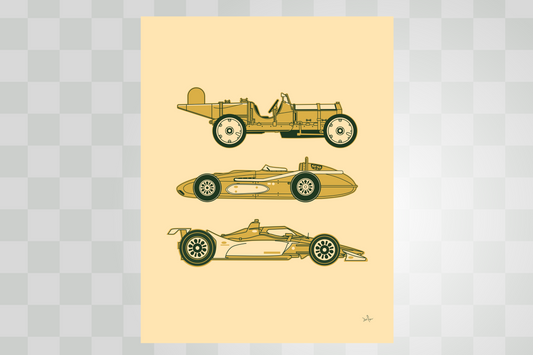Classic IndyCar® Eras Print – Minimal Modern Racing Art by PayneCraft