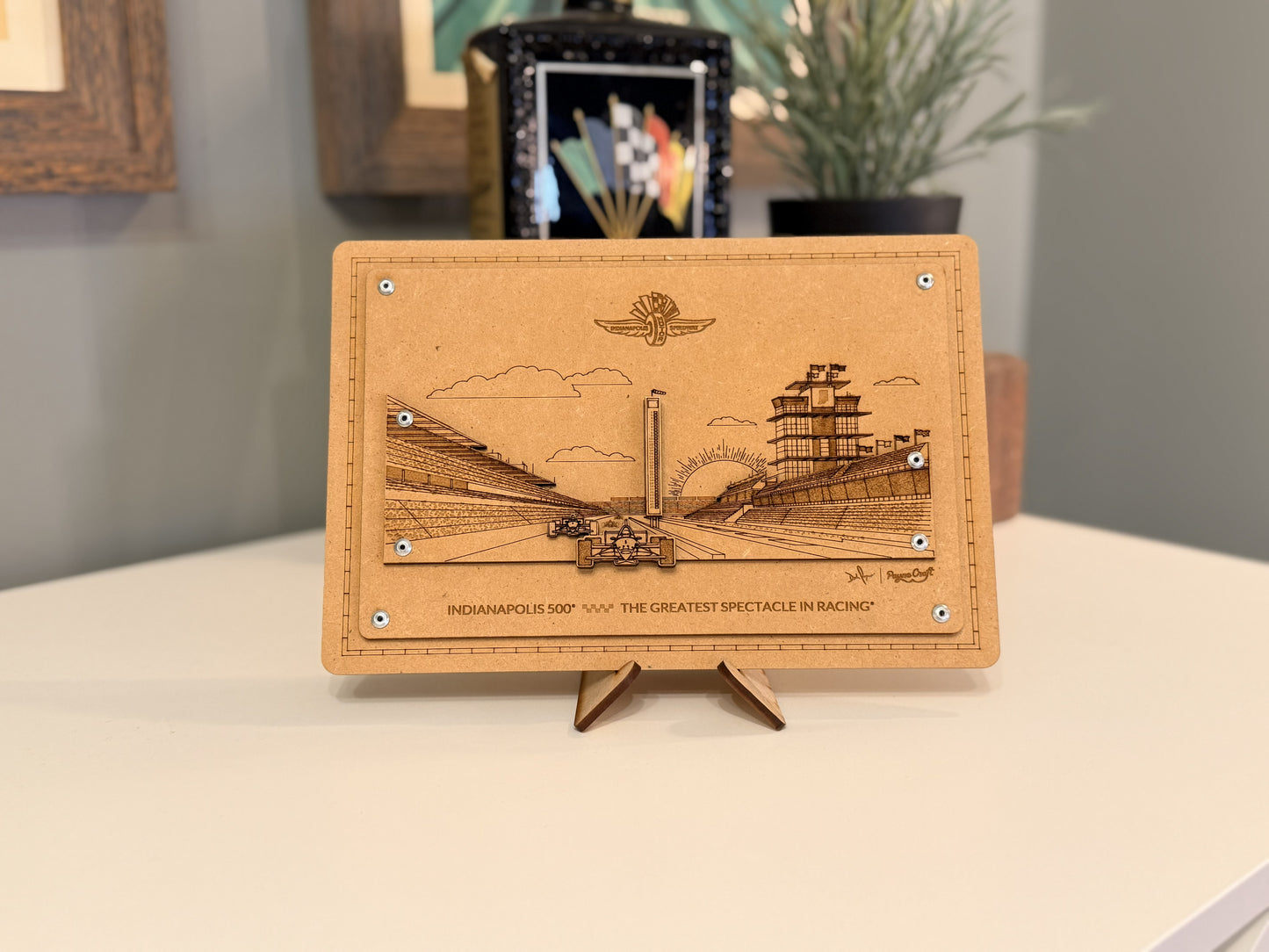 Indianapolis Motor Speedway® Woodcraft Art Display - Made to Order