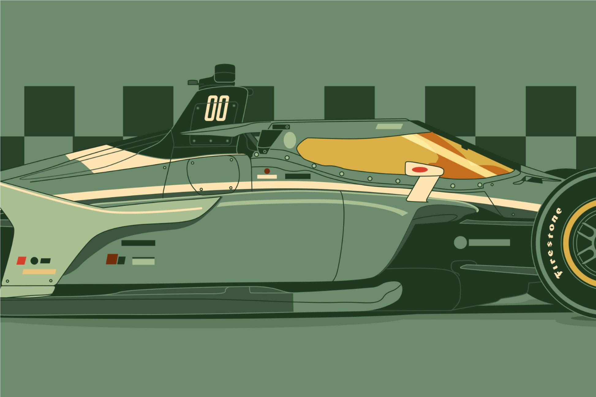 Indy 500 art print – Indianapolis Motor Speedway vintage racing poster by PayneCraft