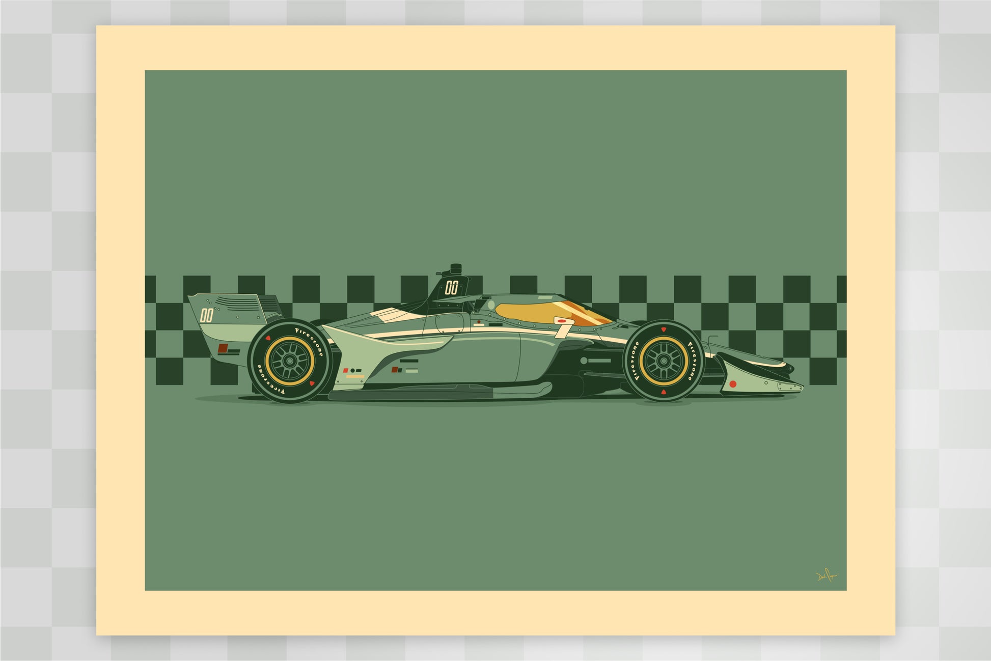 Indy 500 art print – Indianapolis Motor Speedway vintage racing poster by PayneCraft